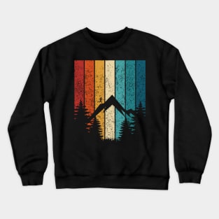 Runner Up the Hill Retro Outdoor Sports Retro Sunset Design Crewneck Sweatshirt